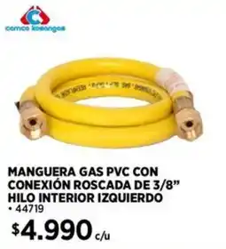 Construmart Manguera gas pvc con conexión roscada de 3/8" hilo interior izquierdo oferta