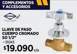 Construmart Nibsa llave de paso cuerpo cromado so oferta