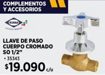 Construmart Nibsa llave de paso cuerpo cromado so oferta