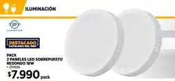 Construmart Pack 2 paneles led sobrepuesto redondo oferta