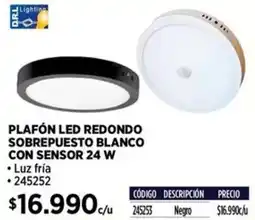 Construmart Plafón led redondo sobrepuesto blanco con sensor oferta