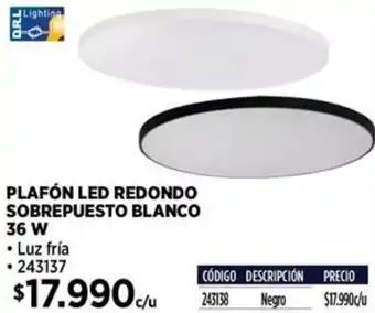 Construmart Plafón led redondo sobrepuesto blanco oferta