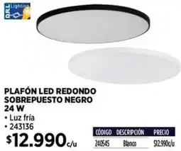 Construmart Plafon led redondo sobrepuesto negro oferta