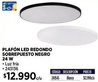 Construmart Plafon led redondo sobrepuesto negro oferta
