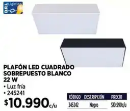 Construmart Plafón led cuadrado sobrepuesto blanco oferta
