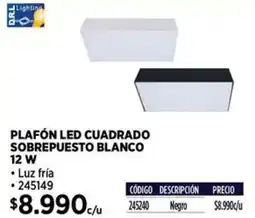 Construmart Plafon led cuadrado sobrepuesto blanco oferta