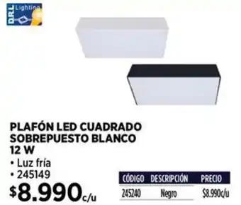 Construmart Plafon led cuadrado sobrepuesto blanco oferta