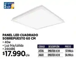 Construmart Panel led cuadrado sobrepuesto oferta