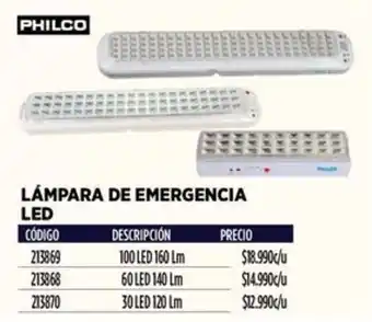 Construmart Philco lámpara de emergencia led oferta