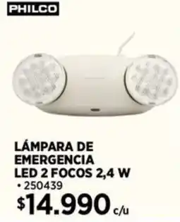 Construmart Philco lámpara de emergencia led 2 focos oferta