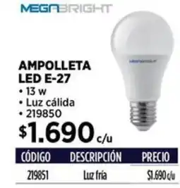Construmart Megabright ampolleta led e-27 oferta