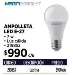 Construmart Megabright ampolleta led e-27 oferta