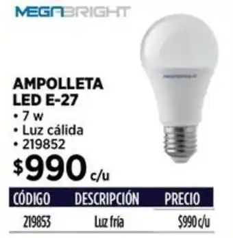 Construmart Megabright ampolleta led e-27 oferta