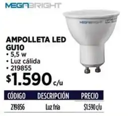 Construmart Megabright ampolleta led GU10 oferta