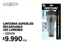 Construmart Rayovac linterna superled recargable 100 lumenes oferta