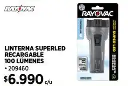 Construmart Rayovac linterna superled recargable 100 lumenes oferta