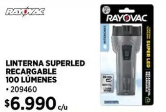 Construmart Rayovac linterna superled recargable 100 lumenes oferta
