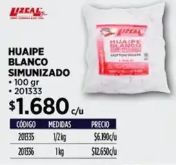 Construmart Lizcal huaipe blanco simunizado oferta
