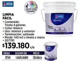 Construmart Sherwin williams limpia fácil oferta