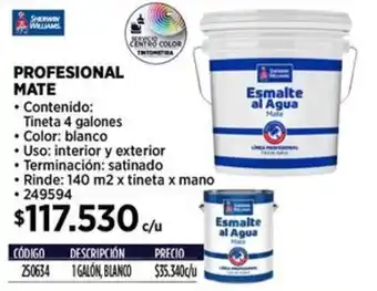 Construmart SHERWIN WILLIAMS PROFESIONAL MATE oferta