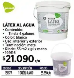 Construmart Passol látex al agua oferta