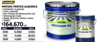 Construmart Ceresita pintura tráfico alquidica oferta