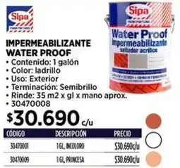 Construmart Sipa impermeabilizante water proof oferta