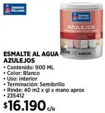 Construmart Sherwin williams esmalte al agua azulejos oferta