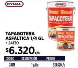 Construmart Dynal tapagotera asfaltica oferta