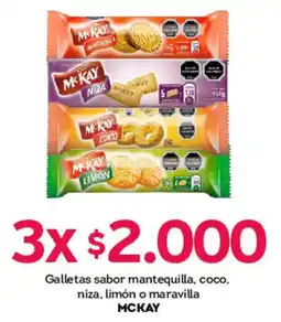Tottus Galletas sabor mantequilla, coco, niza, limón o maravilla MCKAY oferta