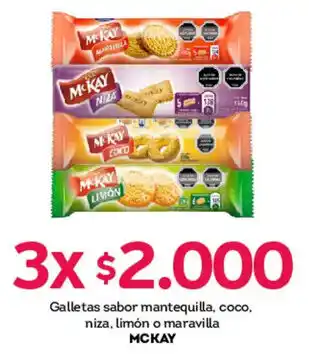 Tottus Galletas sabor mantequilla, coco, niza, limón o maravilla MCKAY oferta