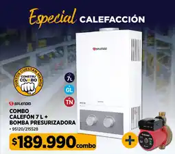 Construmart Splendid combo calefón + bomba presurizadora oferta