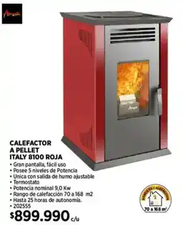 Construmart Calefactor a pellet italy 8100 roja oferta