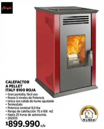 Construmart Calefactor a pellet italy 8100 roja oferta