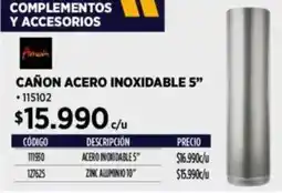 Construmart Cañon acero inoxidable 5" oferta