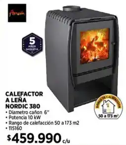 Construmart Calefactor a leña nordic 380 oferta