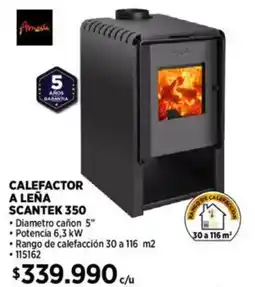 Construmart Calefactor a leña scantek 350 oferta