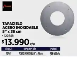 Construmart Tapacielo acero inoxidable oferta