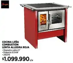 Construmart Cocina leña combustión lenta allegra roja oferta