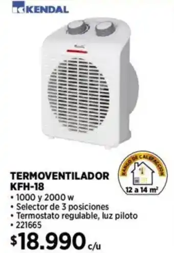 Construmart Kendal termoventilador KFH-18 oferta