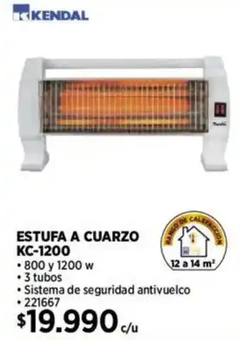 Construmart Kendal estufa a cuarzo KC-1200 oferta