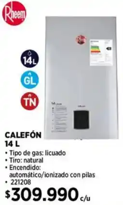 Construmart Rheem calefón oferta