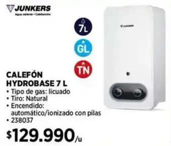 Construmart Junkers calefón hydrobase oferta