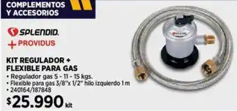 Construmart Splendid kit regulador + flexible para gas oferta