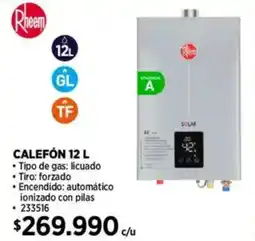 Construmart Rheem calefón oferta