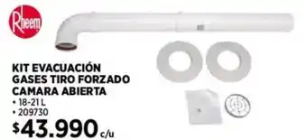 Construmart Rheem kit evacuación gases tiro forzado camara abierta oferta