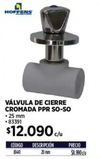 Construmart Hoffens válvula de cierre cromada ppr so-so oferta
