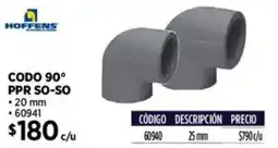 Construmart Hoffens codo 90° ppr so-so oferta