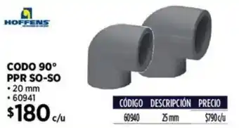 Construmart Hoffens codo 90° ppr so-so oferta