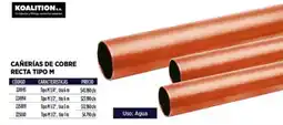 Construmart Koalition cañerías de cobre recta tipo M oferta